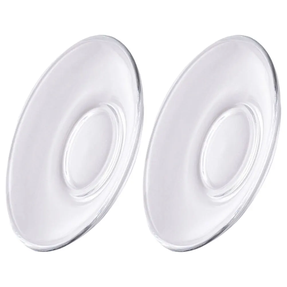 

2Pcs Glass Saucer Transparent Round Decorative Cup Mats Home Tea Coasters Table Protectors Small Glass Plates for Drinks Snack
