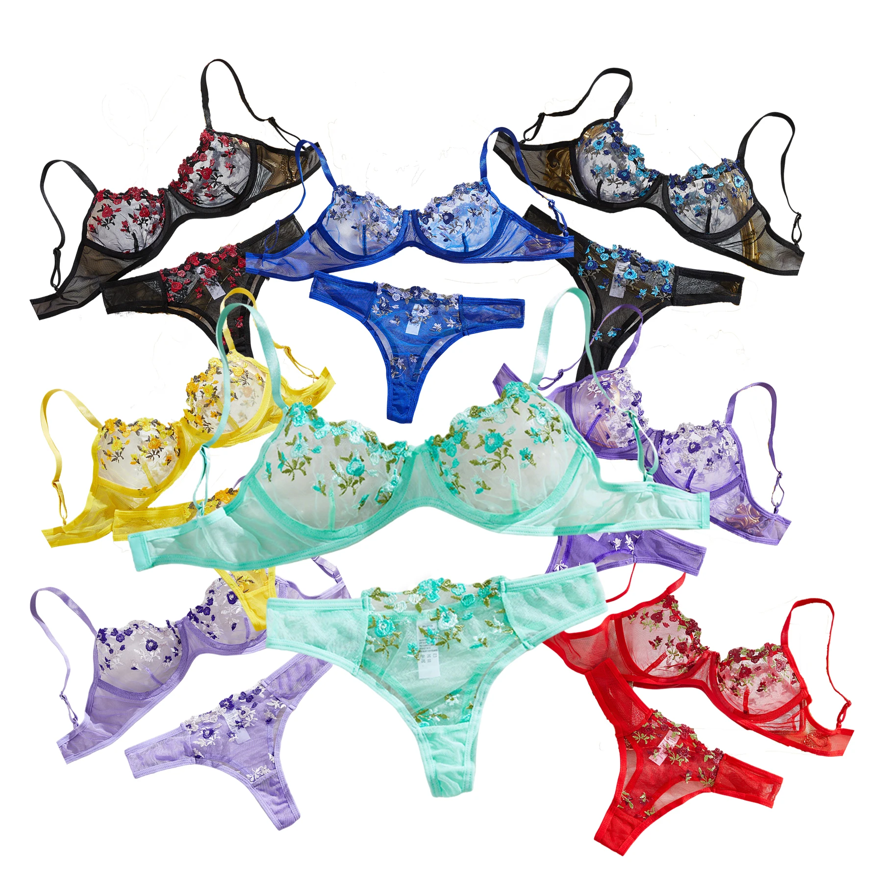 New Multiple Colors Available Embroidory Floral Babydoll Dresses Sexy Lingerie…