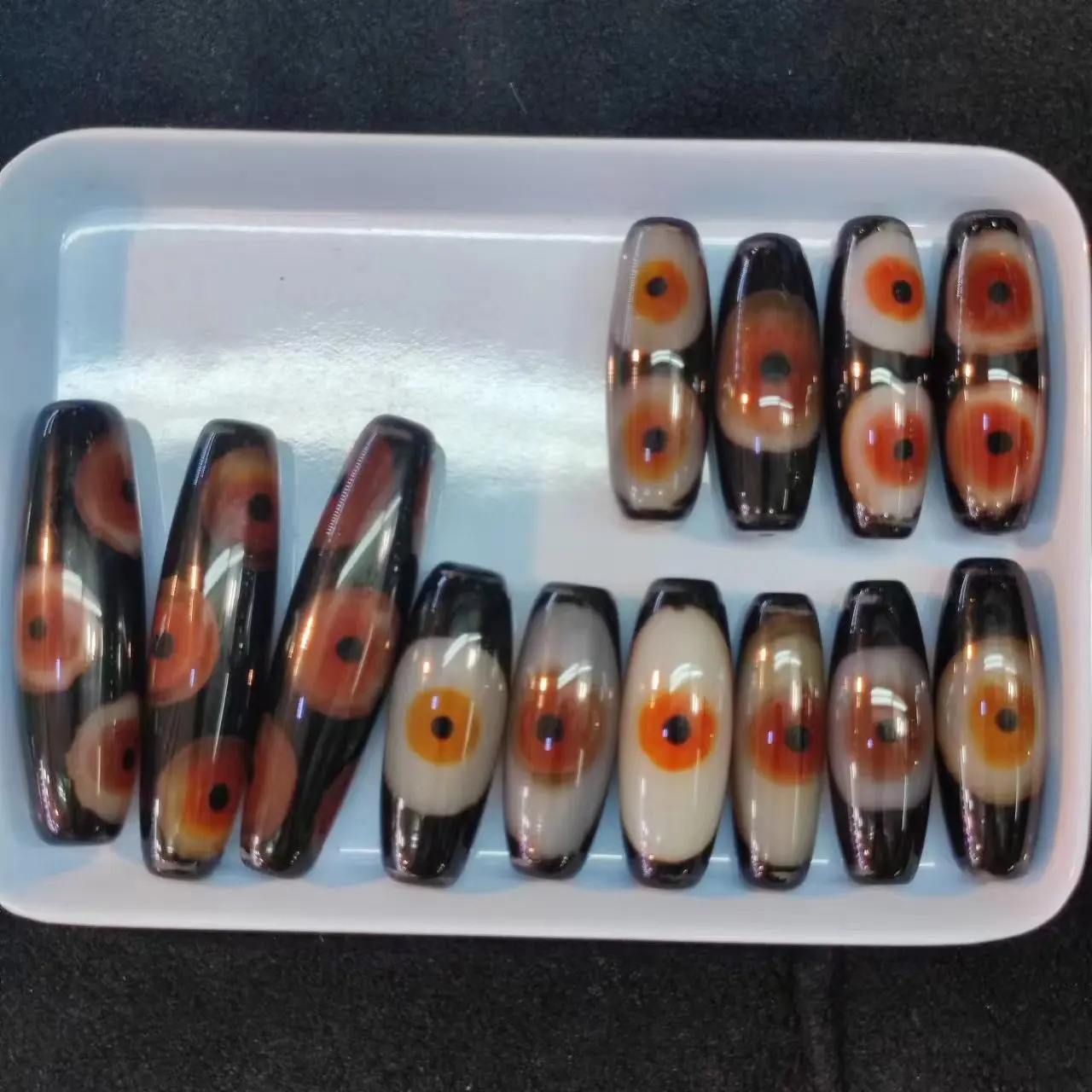 1pcs/lot Natural Dream Double Eye Pattern Old Agate Dzi Orange 50-70mm DIY Necklace pendant Ethnic style jewelry handiwork beads