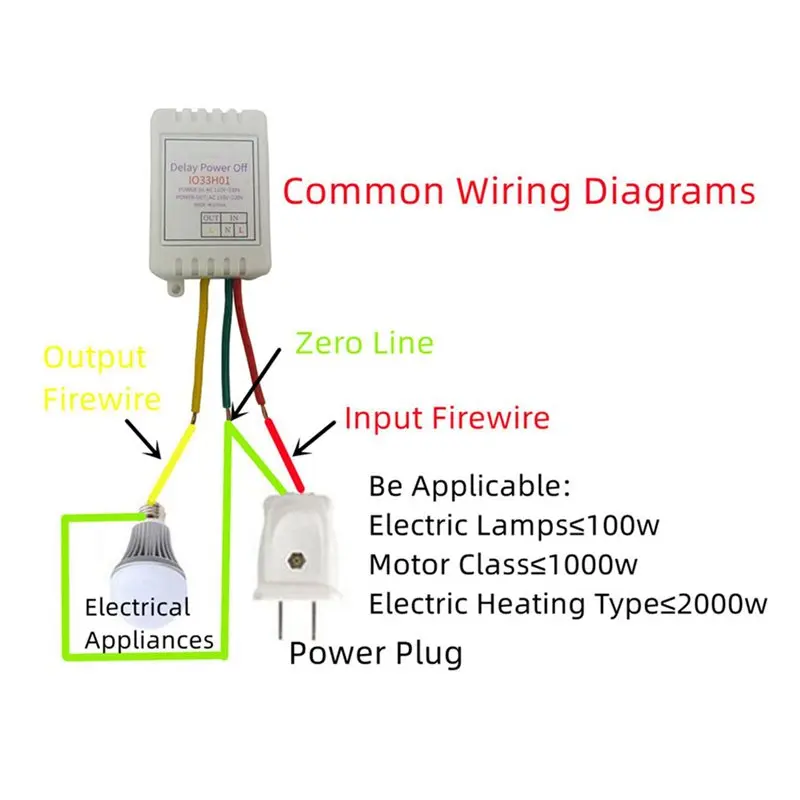 DT51 Delay Relay Switch 1-480Min Adjustable Disconnect Controller AC 110V 220V Power-on Delay OFF Timer 4PCS