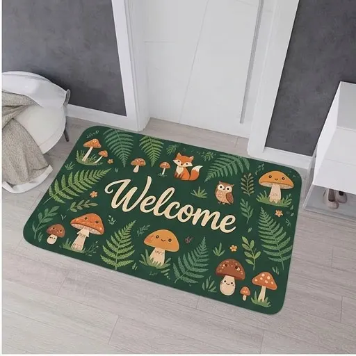 Cute Tooth Welcome cartoon pattern Doormat dental clinic rug absorbent floor mat for bathroom and indoor entrance