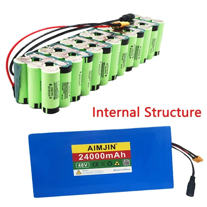 

13S6P 24000mAh 48V 18650 Li-ion Battery Pack 2000W Citycoco Motorized Scooter Battery Built in 50A BMS+54.6V 2A Charger