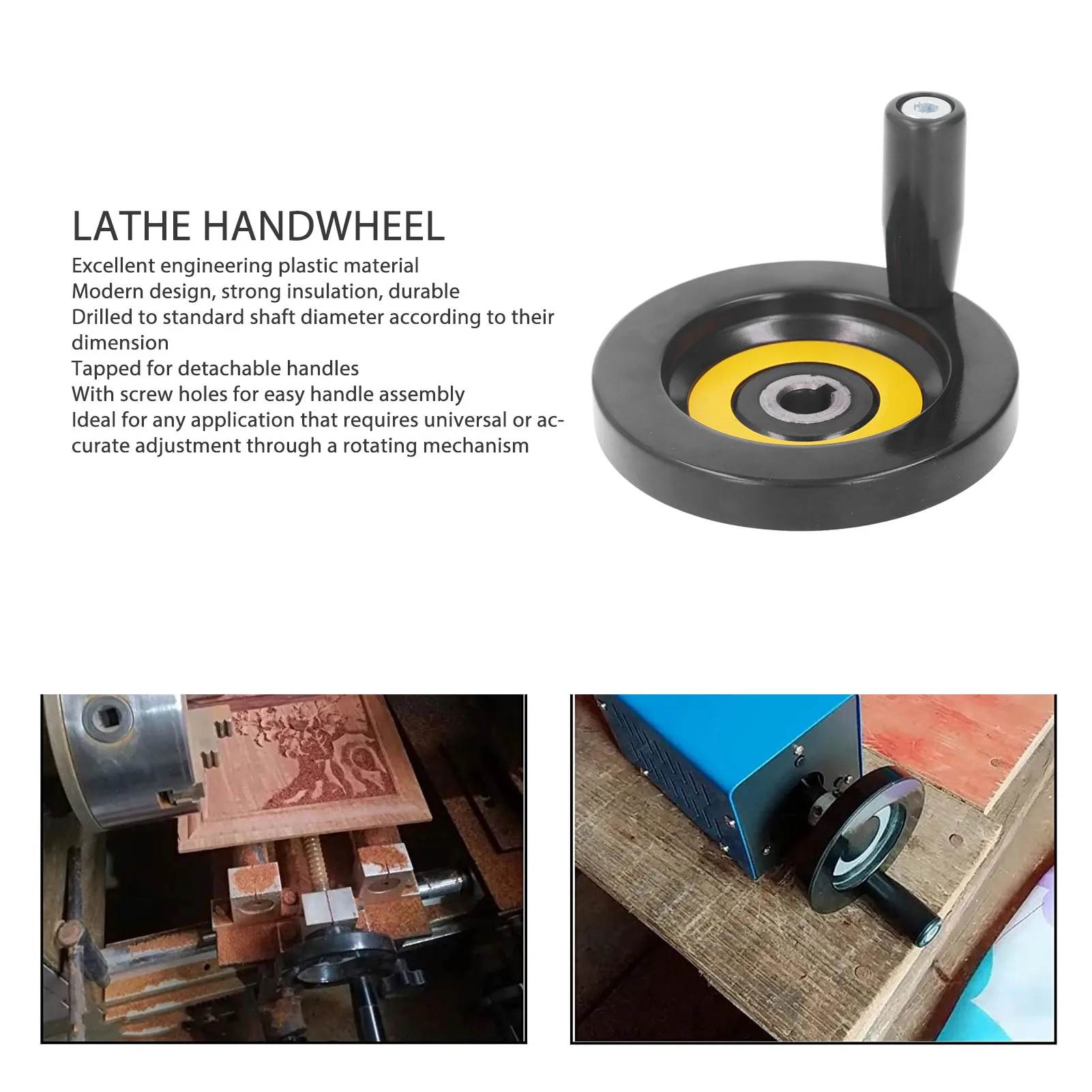 Table Saw Handwheel 12mm Center Hole 100mm Outer Diameter With Revolving Handle For Lathe Milling Machine Grinder