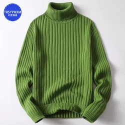 Spring 2024 Turtleneck Sweater Men Warm Knitted Solid Color Pullovers Men's Slim Fit Casual Turtleneck Knitwear Man Sweaters