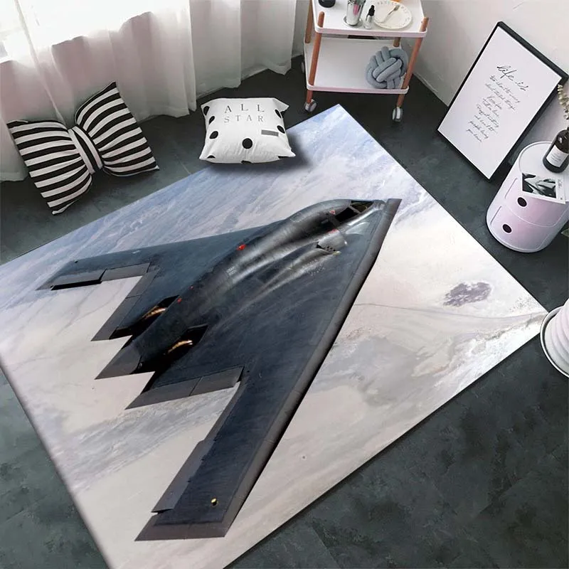 15 Sizes Northrop Grumman B-2 Bomber Print Carpet Rug for Living Room Bedroom Home Decor Floor Mat Military Enthusiasts Gift