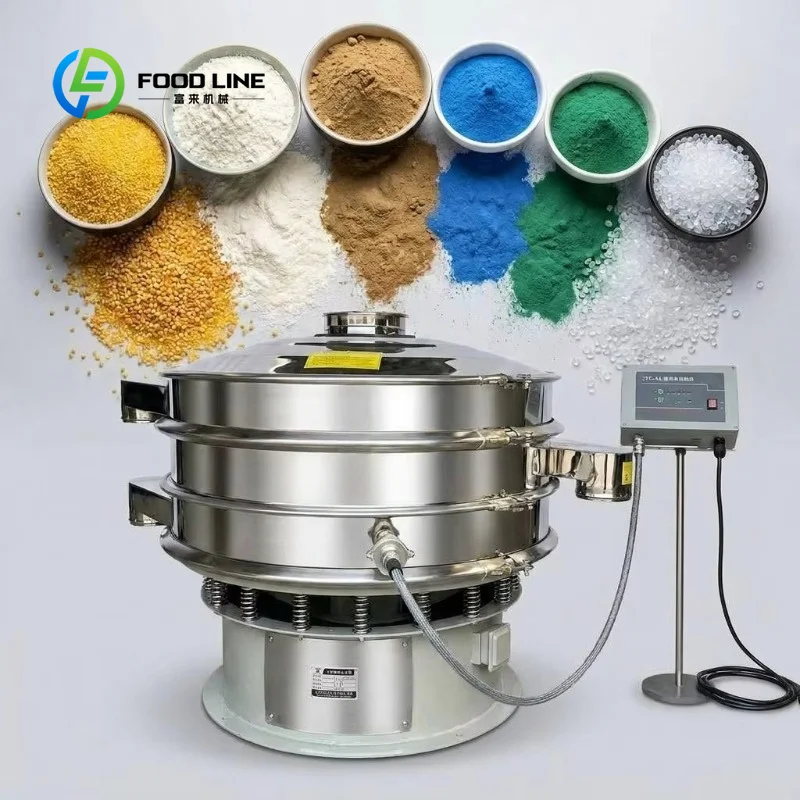 Custom rotary vibratory sieve high precision 200 mesh vibro screener for flour powder food material classification factory use