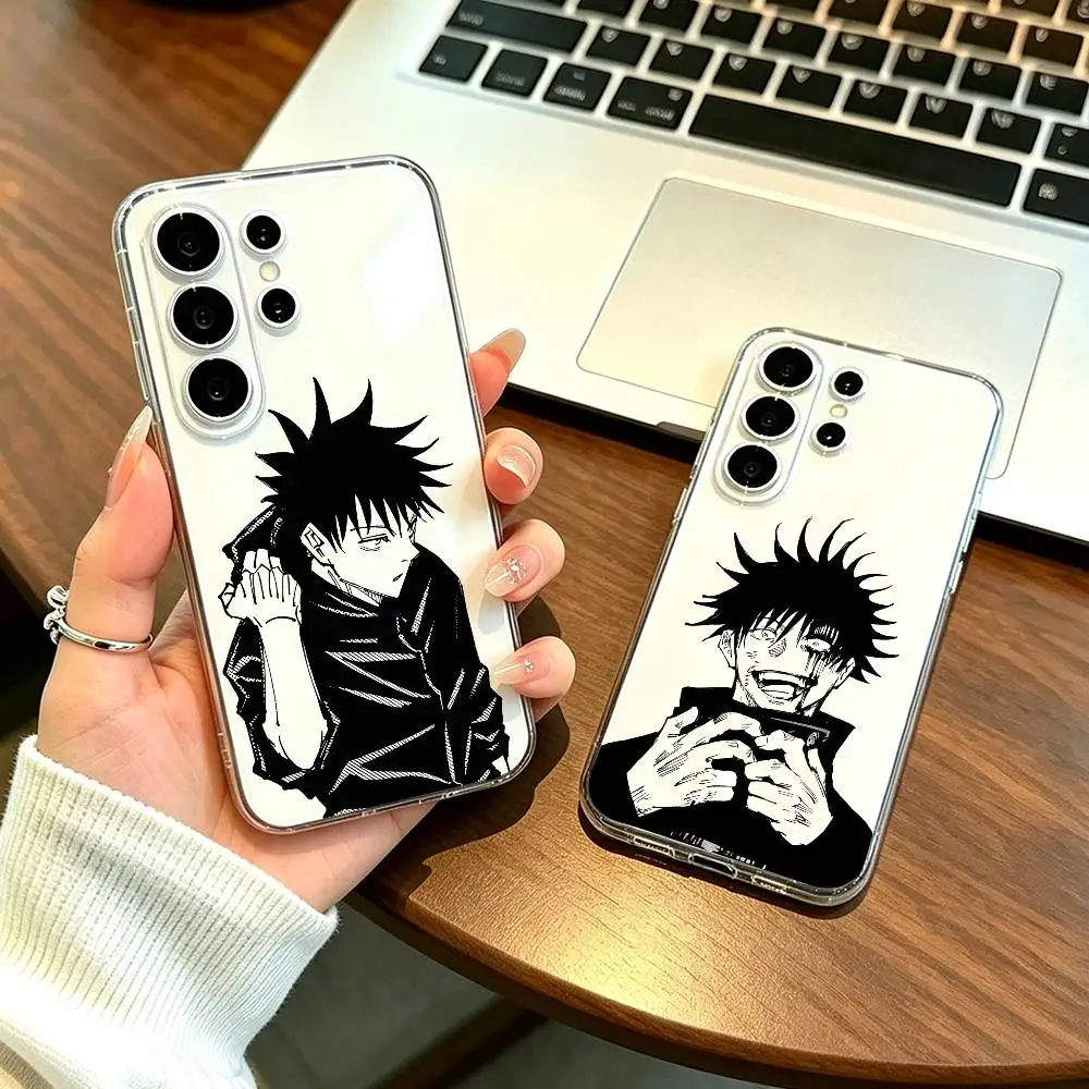 Megumi Fushiguro Anime Jujutsu Kaisen Phone Case Transparent Silicone Soft For Samsung S25,S24,S21,S22,S23,S30,Ultra,S20,Plus,Fe