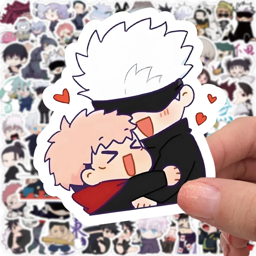 10/30/50/100pcs Kawaii Q-version Anime Jujutsu Kaisen Stickers Cute Cartoon Sticker Water Bottle Phone Diary Decals for Kids Toy