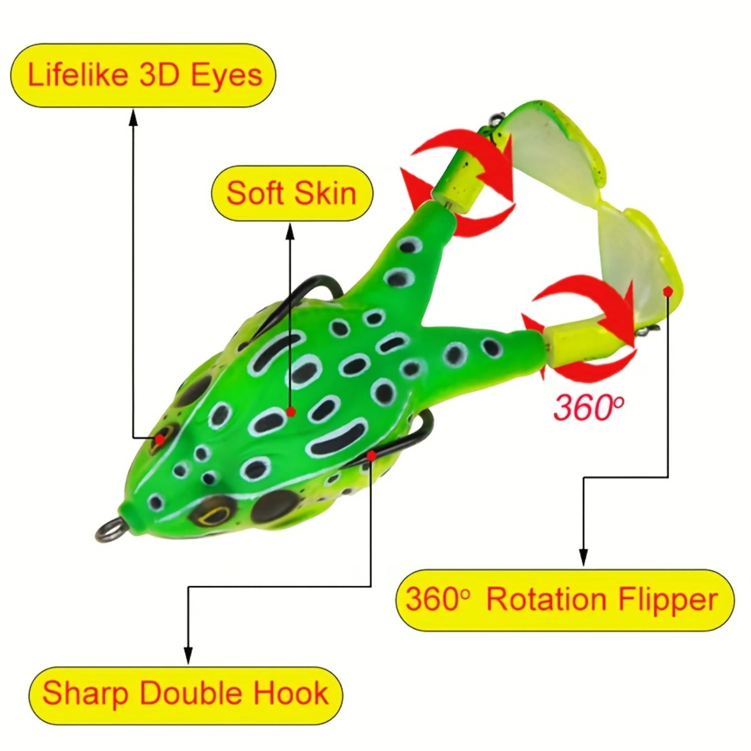 10pcs Propeller Frog Lure  Soft Bait Swimbait for Freshwater & Saltwater Fishing