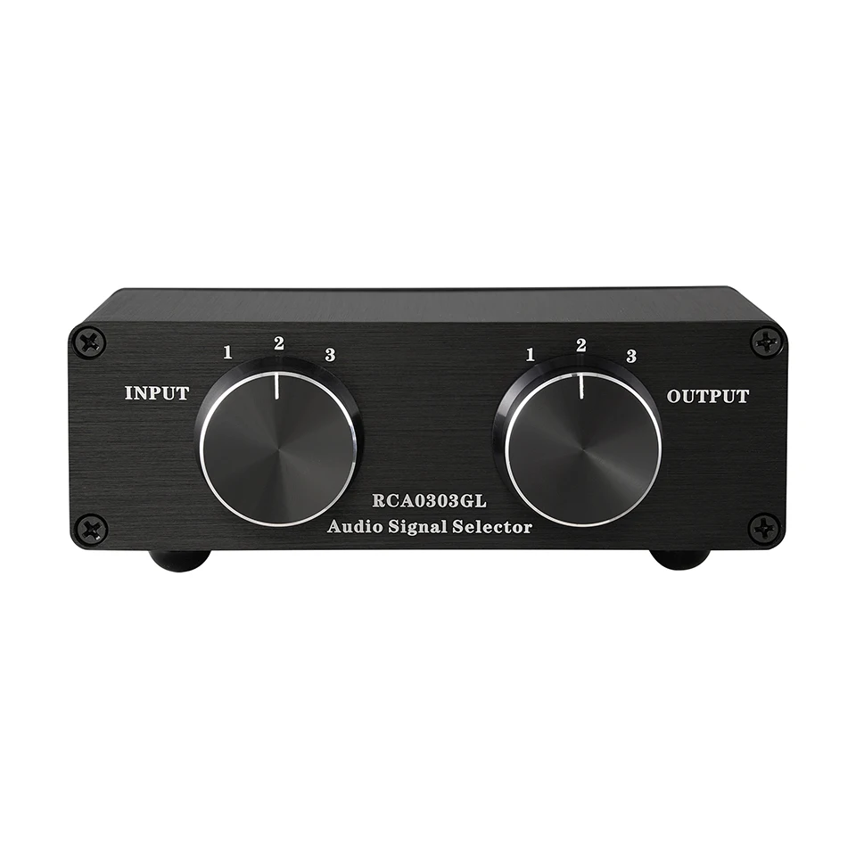 2-Way Stereo RCA Audio Switch Box Selector for Amplifier, HiFi, Home Theater, 4-in 1-out, 3-in 3-out Signal Source Switcher