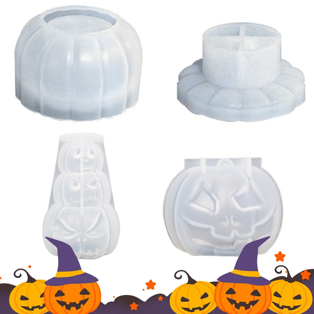 

Halloween Silicone Pumpkin Candlesticks 3D Pumpkin Candle Holder Mould Pumpkin Shape Candle for Party Decoration