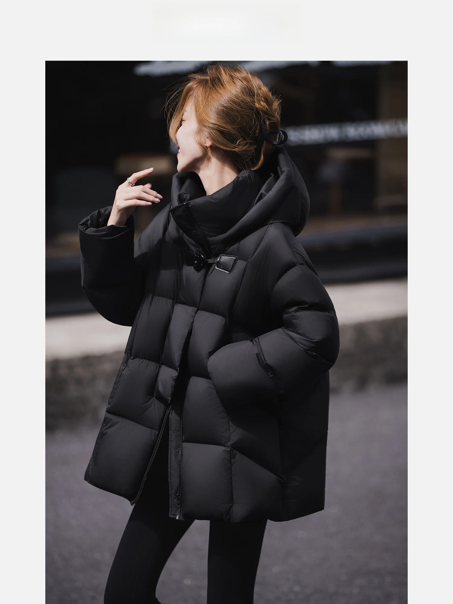 

Женская зимняя теплая верхняя одежда с капюшоном и воротником-стойкой Thiened, новинка Sle Toas 90, белая теплая верхняя одежда Du down, женский топ