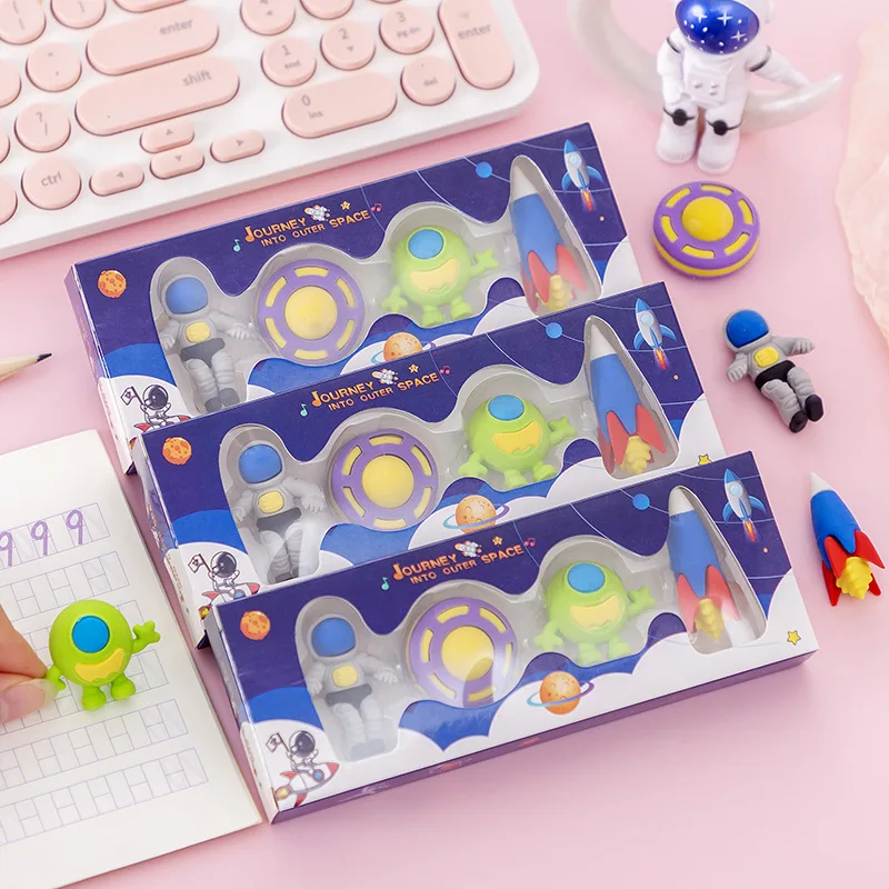 Cartoon Astronaut Eraser Set Student Stationery