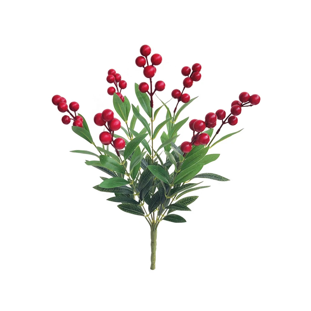 

Artificial Large Berries Bouquet Ornaments Christmas Wedding Party Decorations Diy Craft Vivid Realistic Plants