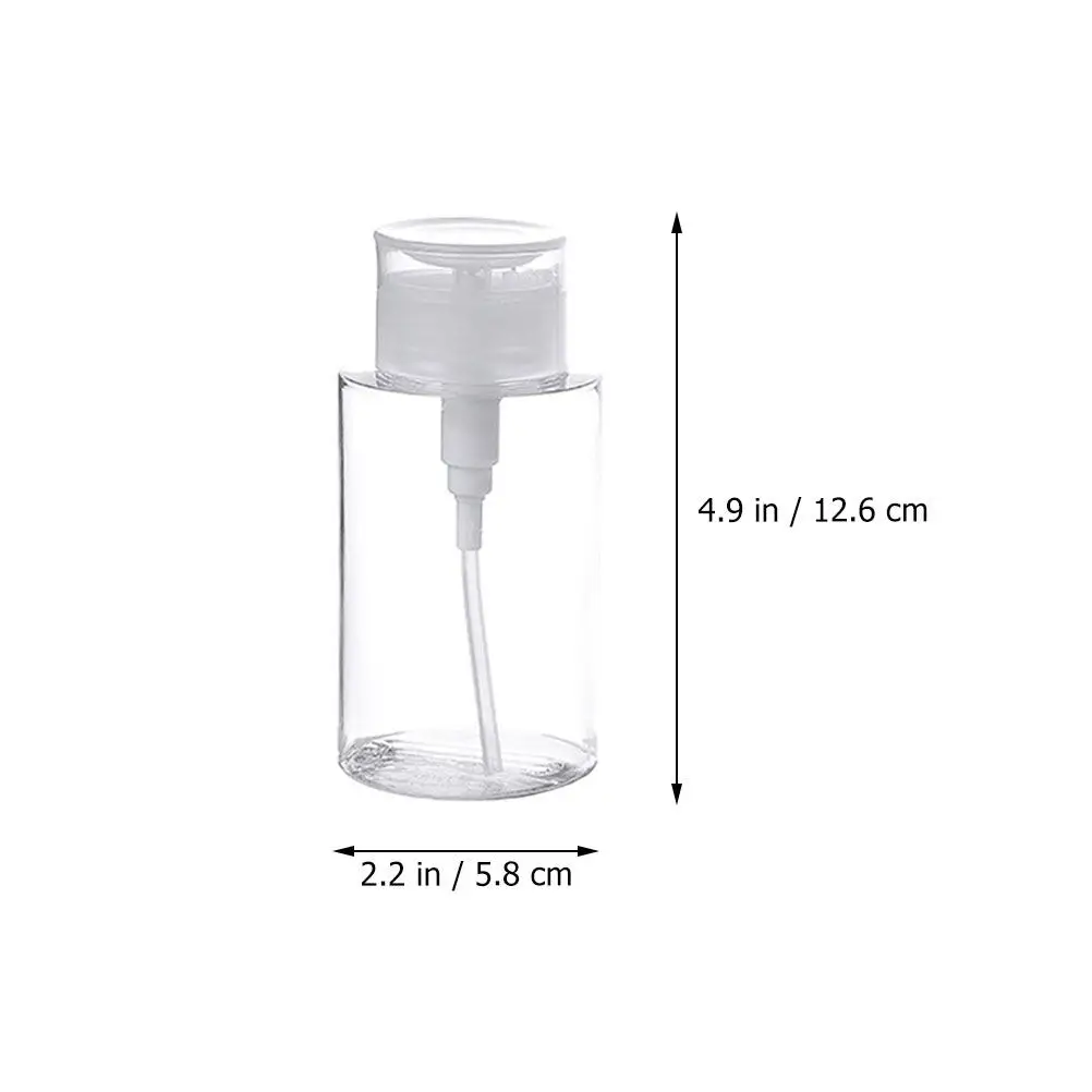 2Pcs Push Down Pump Bottle for Makeup Remover Skincare Essence Nail Polish Remover Refillable Dispenser Travel Sub Bottle Clear