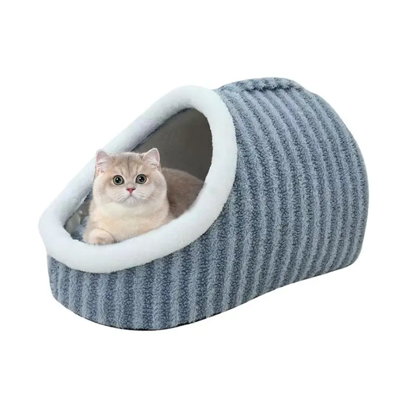 Cat Cave Bed Slipper Cozy Slipper Cat Bed Cute Covered Cat Bed Pet Cat House Cuddly Cave Cat Bed Slipper Shaped Cat Bed Washable