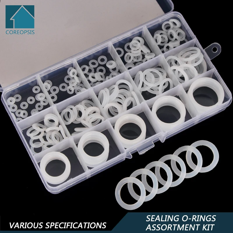 

150PCS 160PCS PCP Paintball Sealing O Rings White Silicone Replacements OD 6mm-30mm CS 1mm 1.5mm 1.9mm 2.4mm BG020-021-022-023