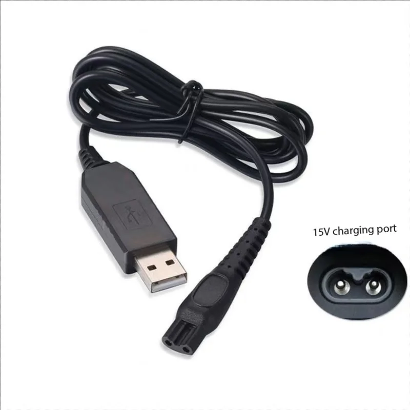 Cable cargador de afeitadora de 15V para Afeitadora eléctrica Philips, Cable de alimentación HQ8505, para Norelco Series 3000 5000 6000 7000 9000 MG5950