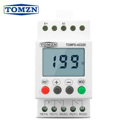 TOMZN AC DC 조정 가능 과전압 및 저전압 보호기 단상 DIN 레일 전압 모니터링 보호 계전기