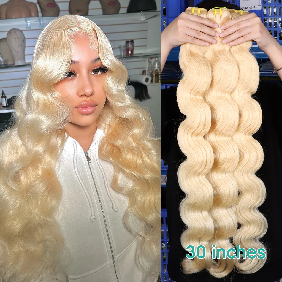 613 Blonde Bundles Body Wave 30 Inch Extensiones De Cabello Tissage Human Hair Bundles 613 Color