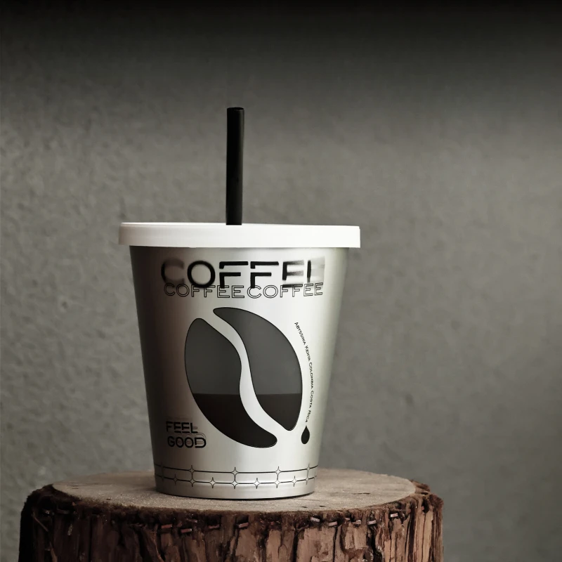 Disposable Cup Caliber 9cm Metal Hollowed Out Film with Inner Sticker Coffee Cup Disposable Coffee Cup