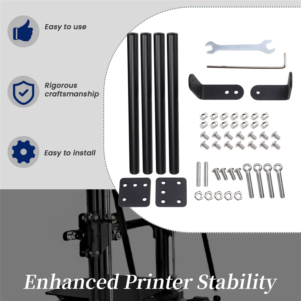 ^&*Summer sale- 3D Printer Upgrade Kit for -3 Series, Supporting Pull Rod Set, Enhances Stability and Printing