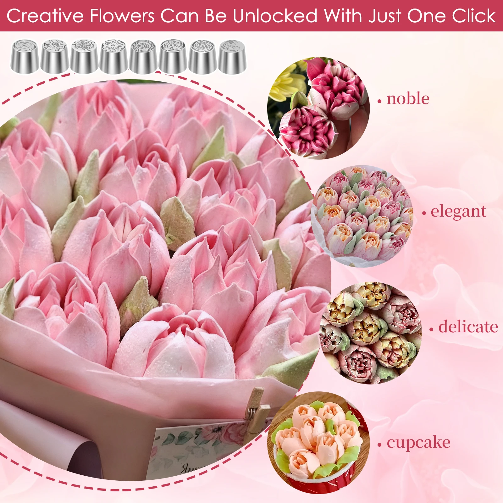 6Pcs Tip Piping Bunga Rusia Uk - Decorating Tip Set ulasan dan harga