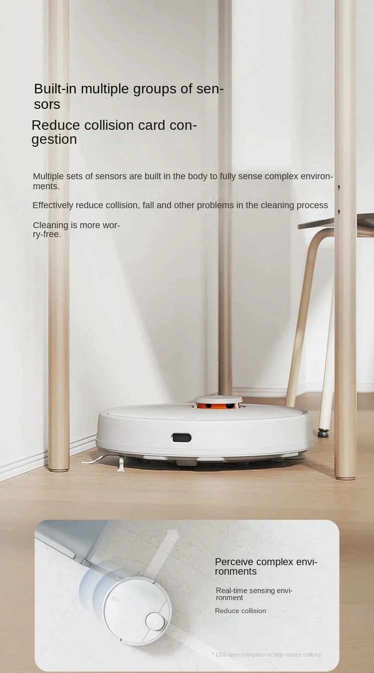 Xiaomi-Mijia Aspirador Robô Automático, Navegação Inteligente, Sweep Mop, Grande Sucção, Eletrodomésticos, 3C, 1