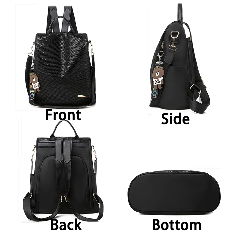 Mochila Oxford de gran capacidad para mujer, bolso de hombro con espalda trasera, informal, antirrobo, de alta calidad