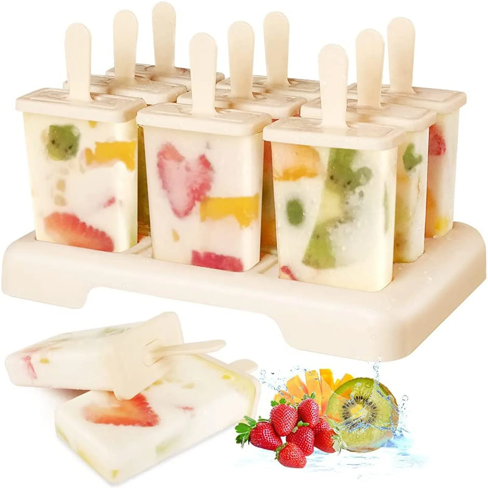 Ice Cream Popsicle Mold DIY Ice Cream Machine Homemade Ice Box With Plastic Stick Ice-Lolly Mold Ice Cube Tray Kitchen Gadgets