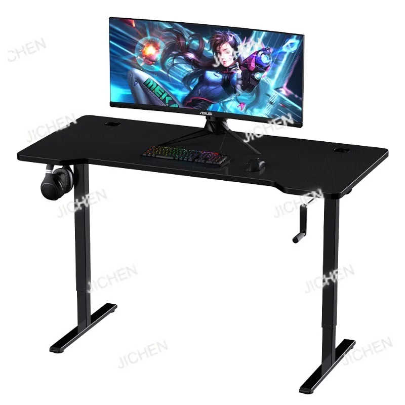 

Manual Height Adjustable Seated Game Table Premium Texture Hand Crank High Quality Desktop Computer Table
