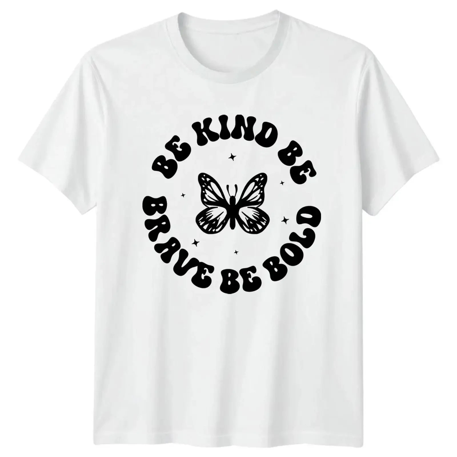 Be Kind Brave T Shirt Motivation Geburtstag Geschenk für Sie und Ihn vintage Washed fashion Versatile homme Soft Stretched