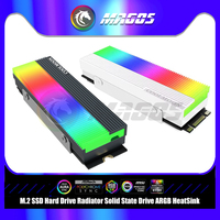 CoolMoon M.2 SSD 2280 ARGB Heasink M.2 Solid State Drive RGB Radiator Hard Drive Cooling Vest 5V M/B SYNC, Blakc/White