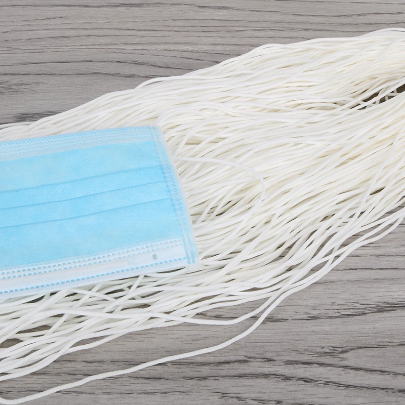

Dia.2.8mm High quality White/Black Spandex soft round elastic band Cord rubber band DIY for Mask Rope/ Shoulder strap rope