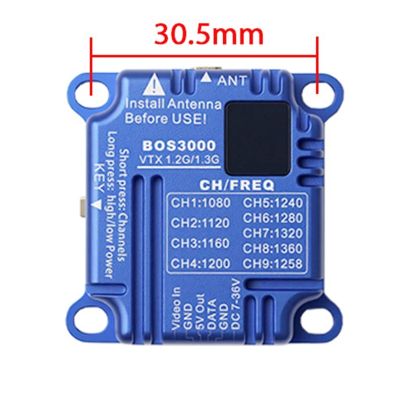 1.2Ghz 1.3Ghz 3W VTX+1.2G 12CH Receiver 3000mW 9 Channel FPV Video Audio Transmitter PAL/NTSC for FPV Long Rang RC Drone-DT30