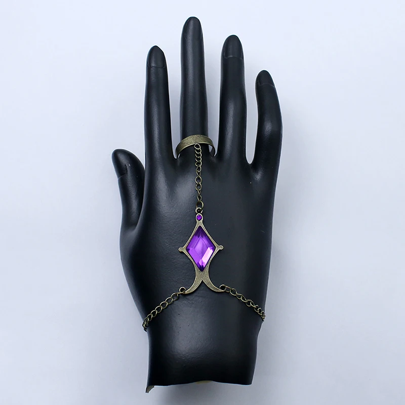 Postać z anime Magica Akemi Homura Cosplay bransoletka w kształcie diamentu fioletowy kamień szlachetny łańcuszek na rękę rekwizyty sceniczne biżuteria prezenty