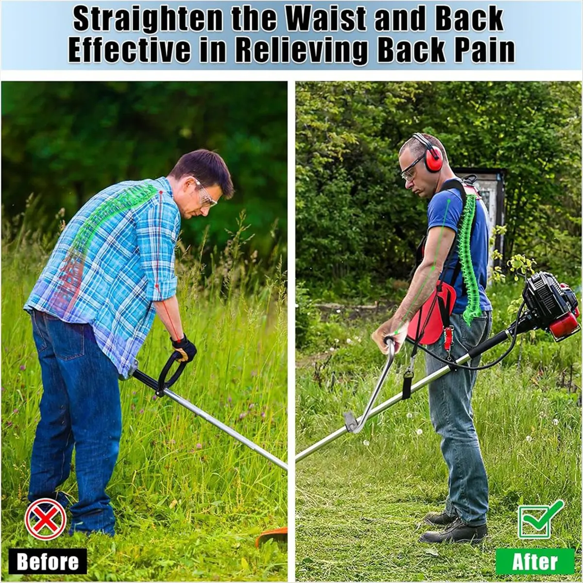 SALE AA63 Weed Eater Handle, String Trimmer Handle, Ergonomic Trimmer Grip Weed Eater Strap with Shoulder Strap Harness