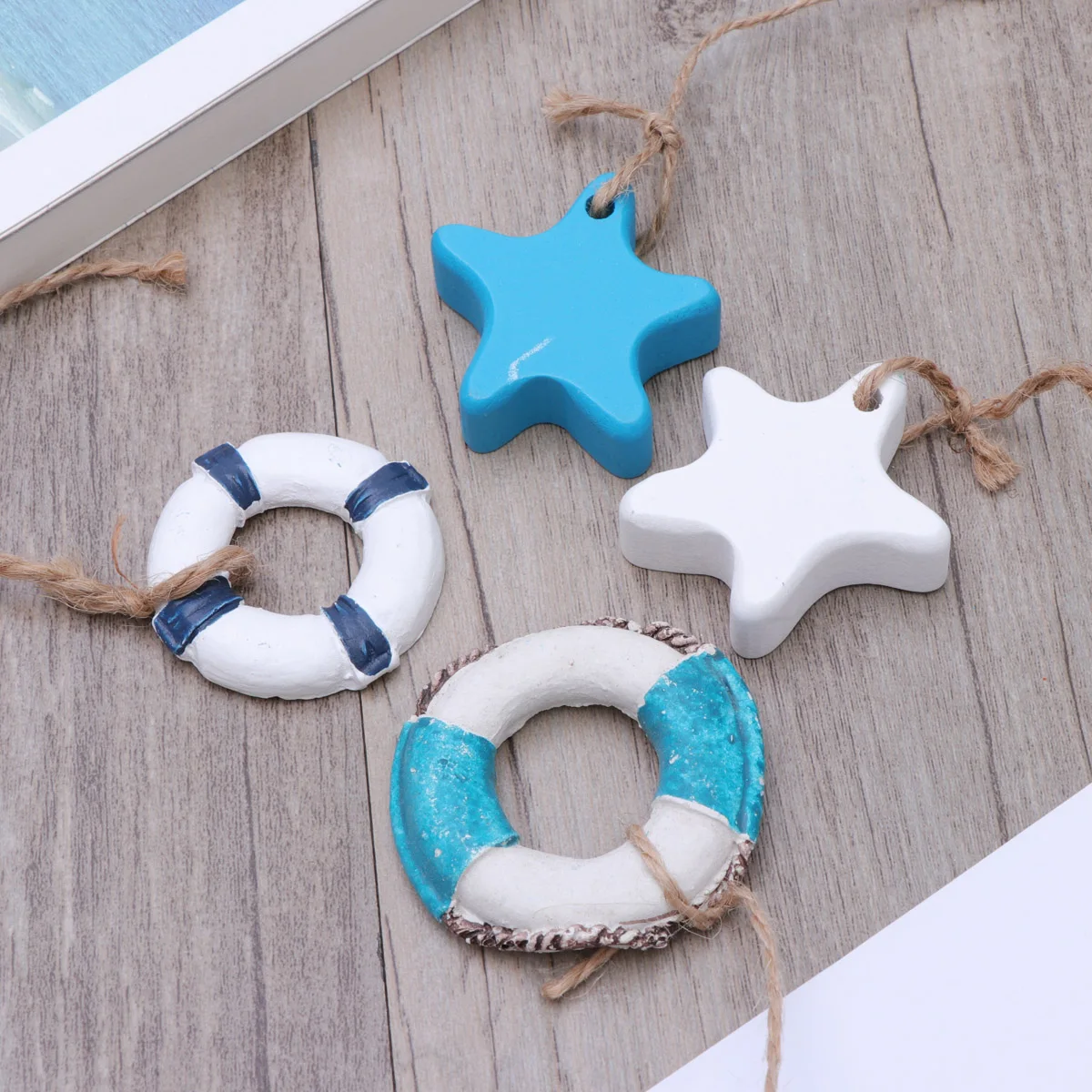 

9 Pcs Small Pendant Resin Pendants Wall Decorate Decoration Nautical Ornament Bamboo