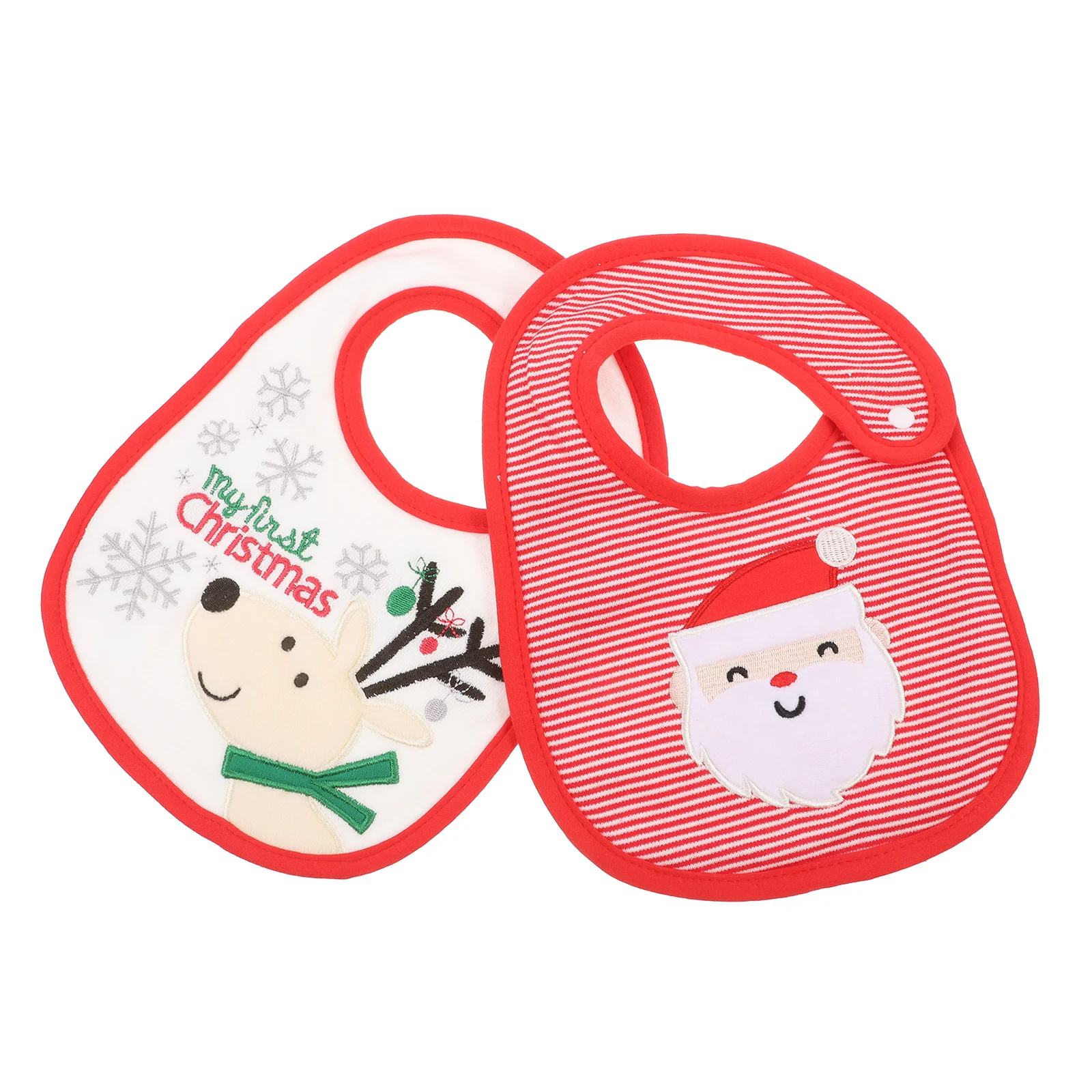 

2 Pcs Waterproof Baby Bibs Cotton Toddler Dribble Drool Cloth Christmas Teething Saliva Towel Easy Clean Soft Breathable