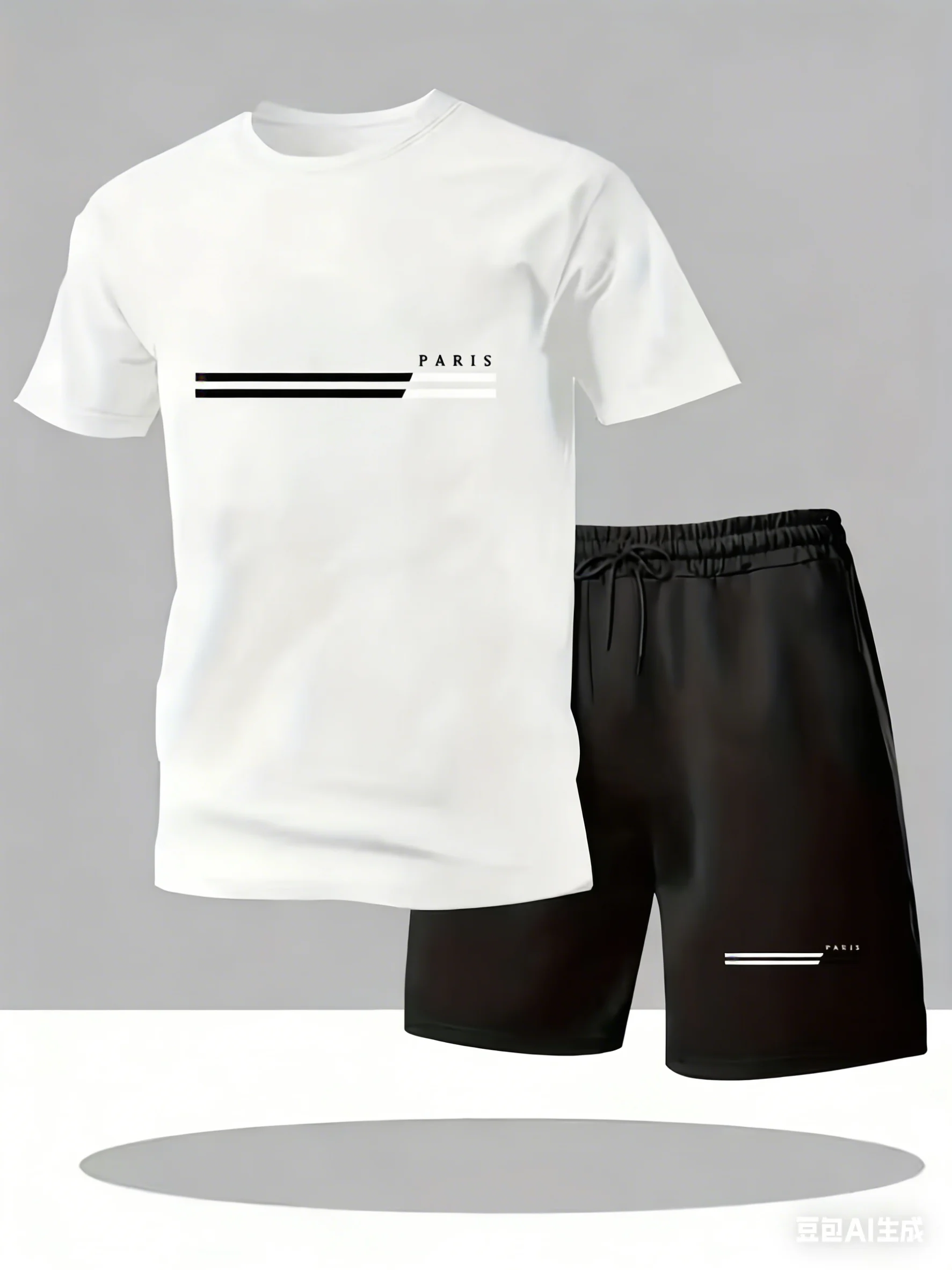 

Summer Paris fashion mesh breathable men's and women's one-piece dress set, loose and casual sports top and shorts, fashionable