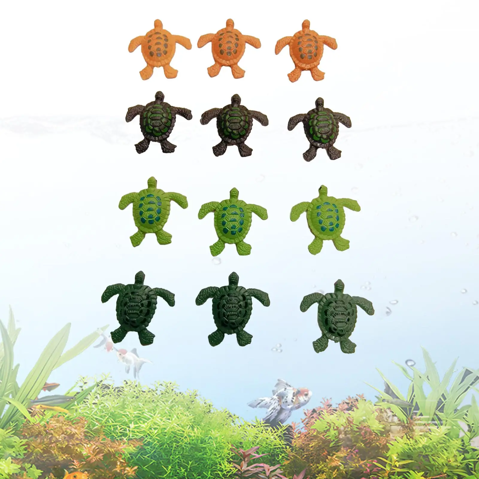 Figurines d'animaux tortue de mer, modèle réaliste, 12 pièces