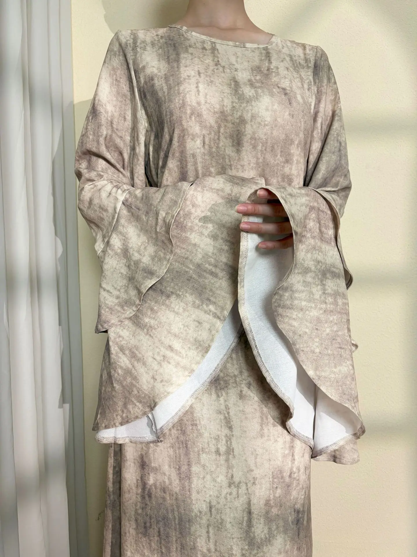 

Мусульманские женские длинные платья с расклешенными рукавами и принтом Абая Дубай Кафтан Ид Джеллаба Турция Кафтан Kebaya Marocain Femme Robe Vestidos