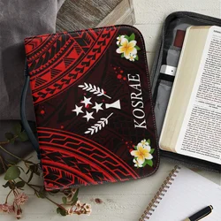 FORUDESIGNS Handbag Women Bible Cover Case Kosrae Polynesia Tribal Gift Study Book Holy Storage Boxes Bible Storage Bag