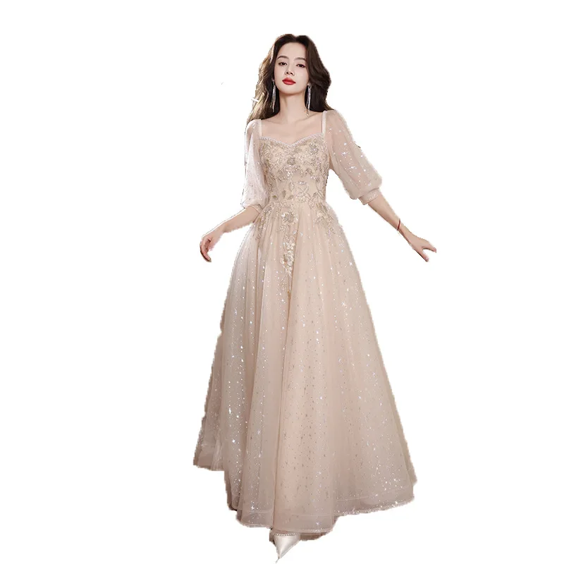 

Temperament Youth Graduation Evening Dress Host Spring Thin Adult Ceremony Banquet Temperament Bridesmaid Luxury Stunning Woman