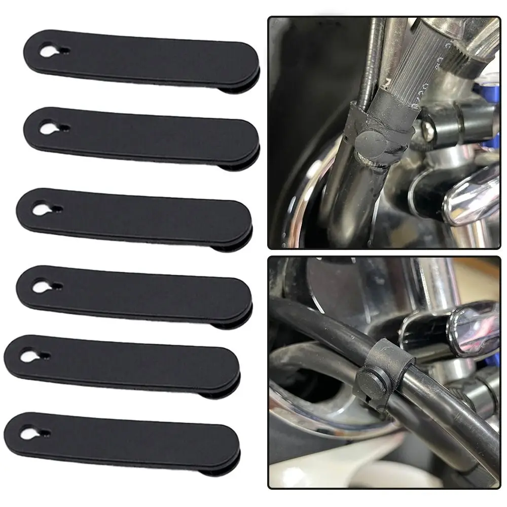 6PCS Rubber Motorcycle Cable Securing Ties 57mm*12mm Wiring Harness Bands Durable for Motorcycle Motorcross Bike Sccoter