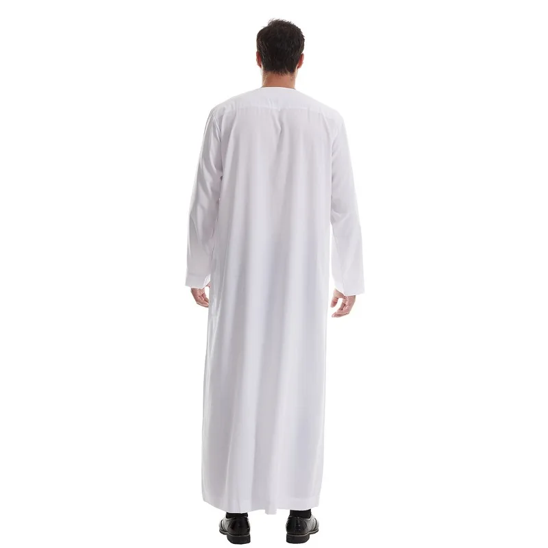 

Men's Solid Color Muslim Long Sleeved Button Up Dress Pakistani Islamic Robe