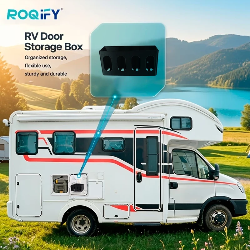 RV Door Storage Box ABS Shelf Universal Camper Van Multifunctional Organizer For Sewage Tank For Thetford Toilet Seat Accessory