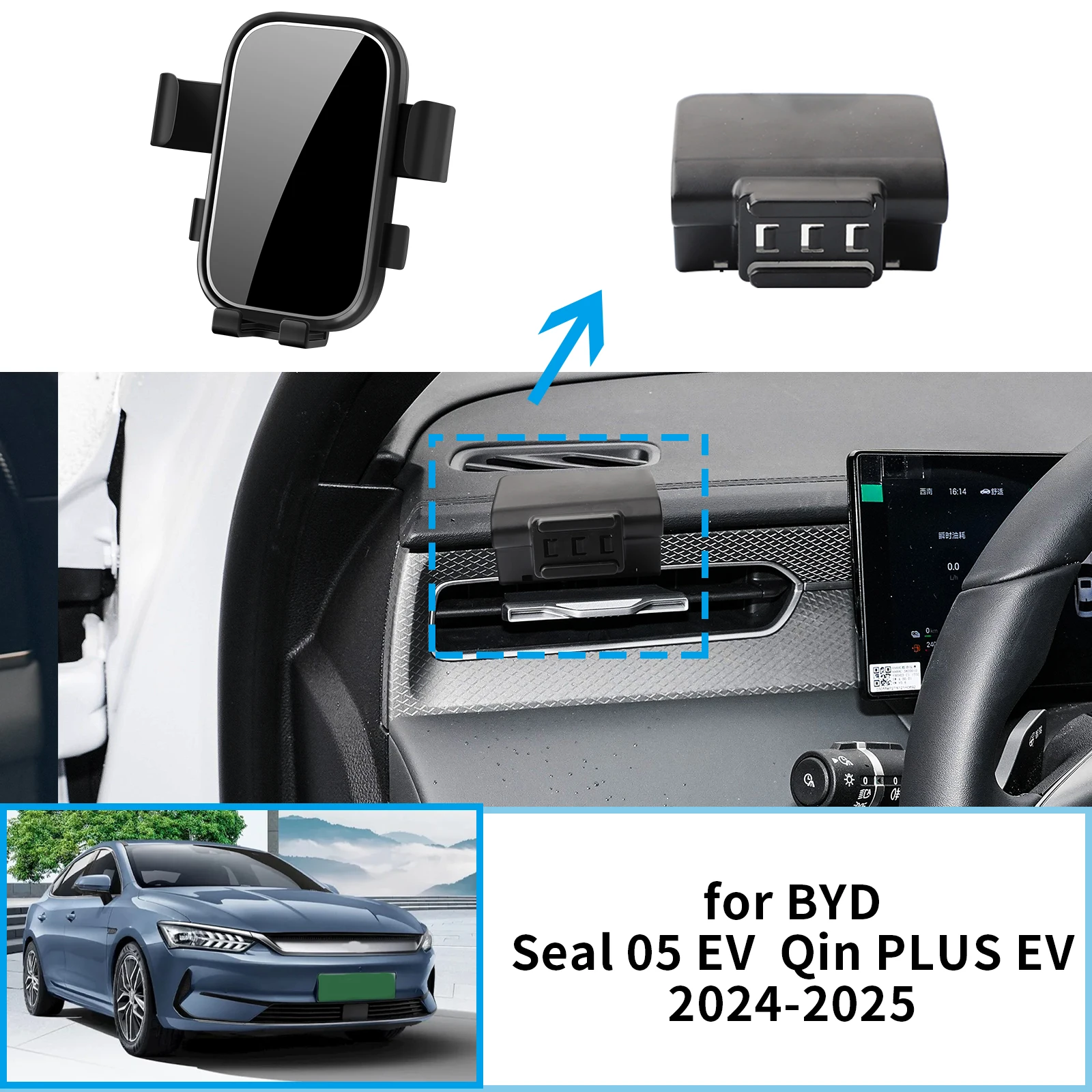 

for BYD Seal 05 EV Qin PLUS EV 2024 2025 GPS Bracket Navigation Stand Auto Accessories Car Mobile Phone Holder