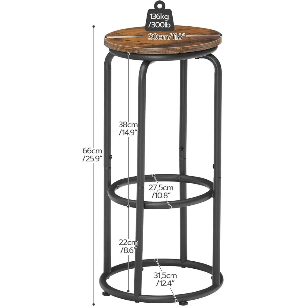 Taburetes de Bar, sillas con reposapiés, taburetes de mostrador, Taburetes de Bar industriales, 25,9\