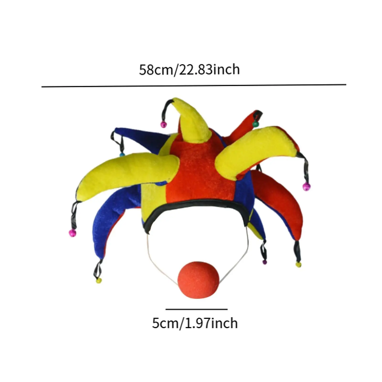 Cappello da clown Vestito operato da Halloween per donna Uomo Costume divertente Puntelli per spettacoli teatrali natalizi Bomboniere Carnevale Mascherata